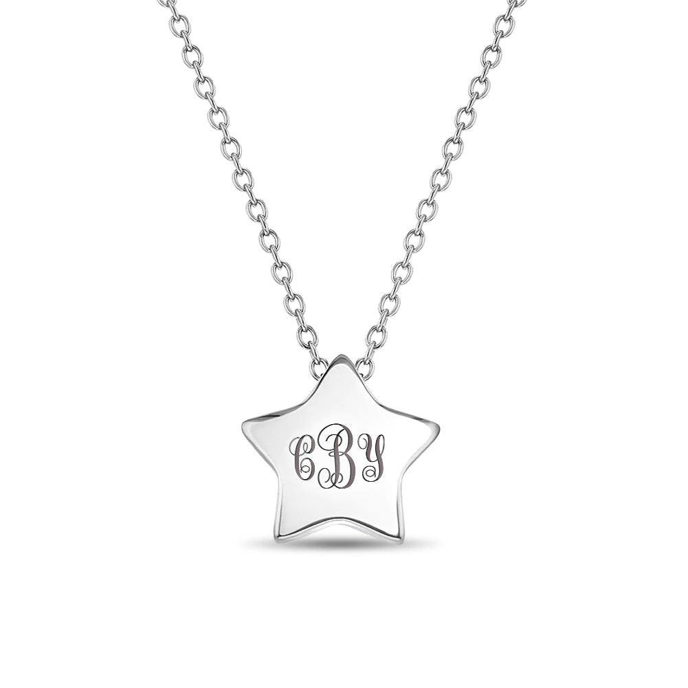 Silver gold rose gold children's initial necklace – Gemnotic
